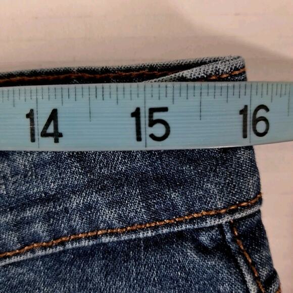 Gap Girlfriend Jeans Womens 28 Blue Dark Wash Stretch Denim Mid Rise Crop Pants - Picture 11 of 14